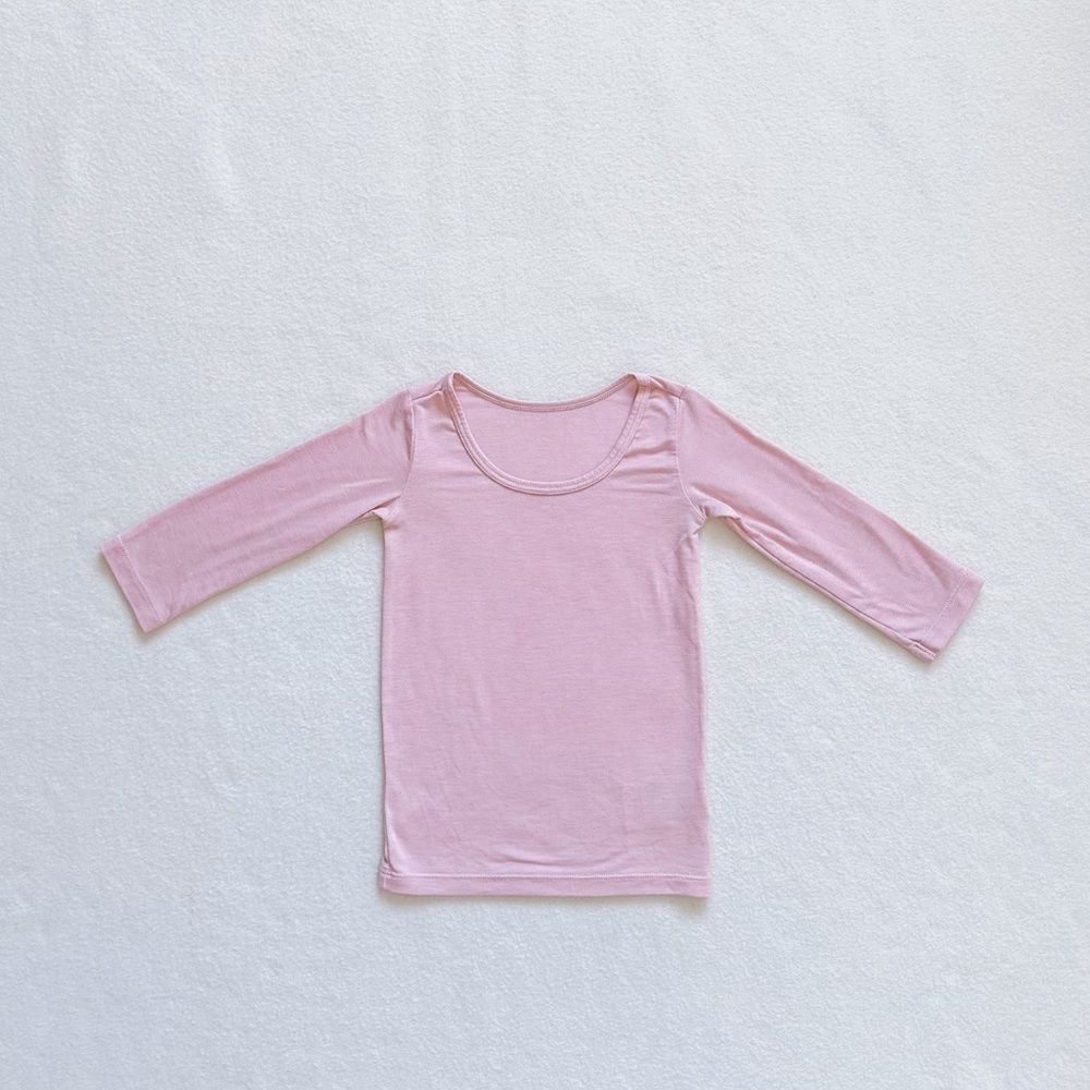 4/$22 Uniqlo Toddler Girl HEATTECH Pink Scoop Neck Long Sleeve Top Winter 12–18M